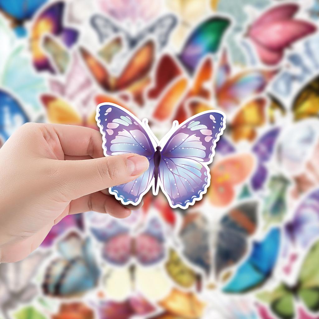 50 Butterfly Graffiti Stickers Suitcase Car Laptop Skateboard Mobile Phone Waterproof Decorative Stickers