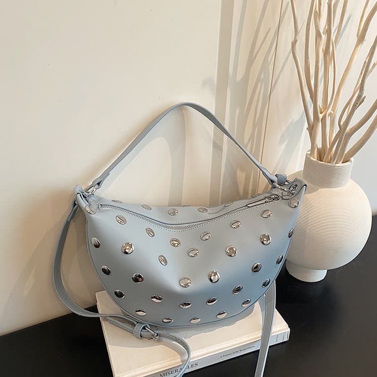 Rivet Crescent Armpit Bag Shoulder Messenger Women's Bag