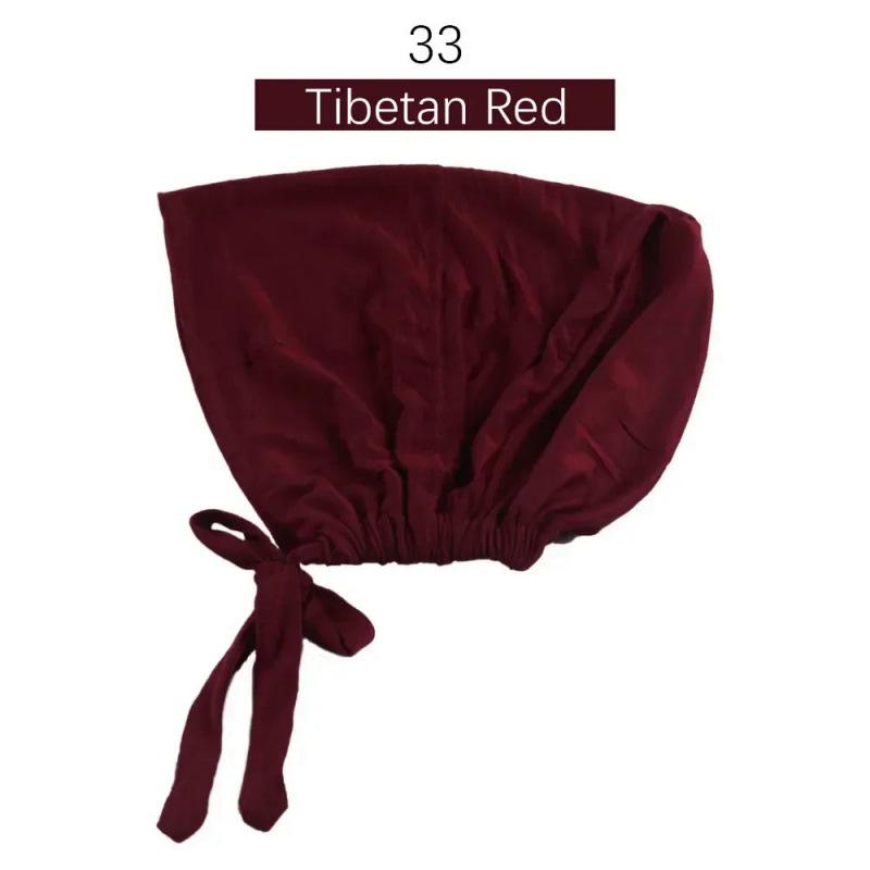 Solid Color Elastic Tie-Back Modal Undercap Hijab Scarf Adjustable Kufi Cap