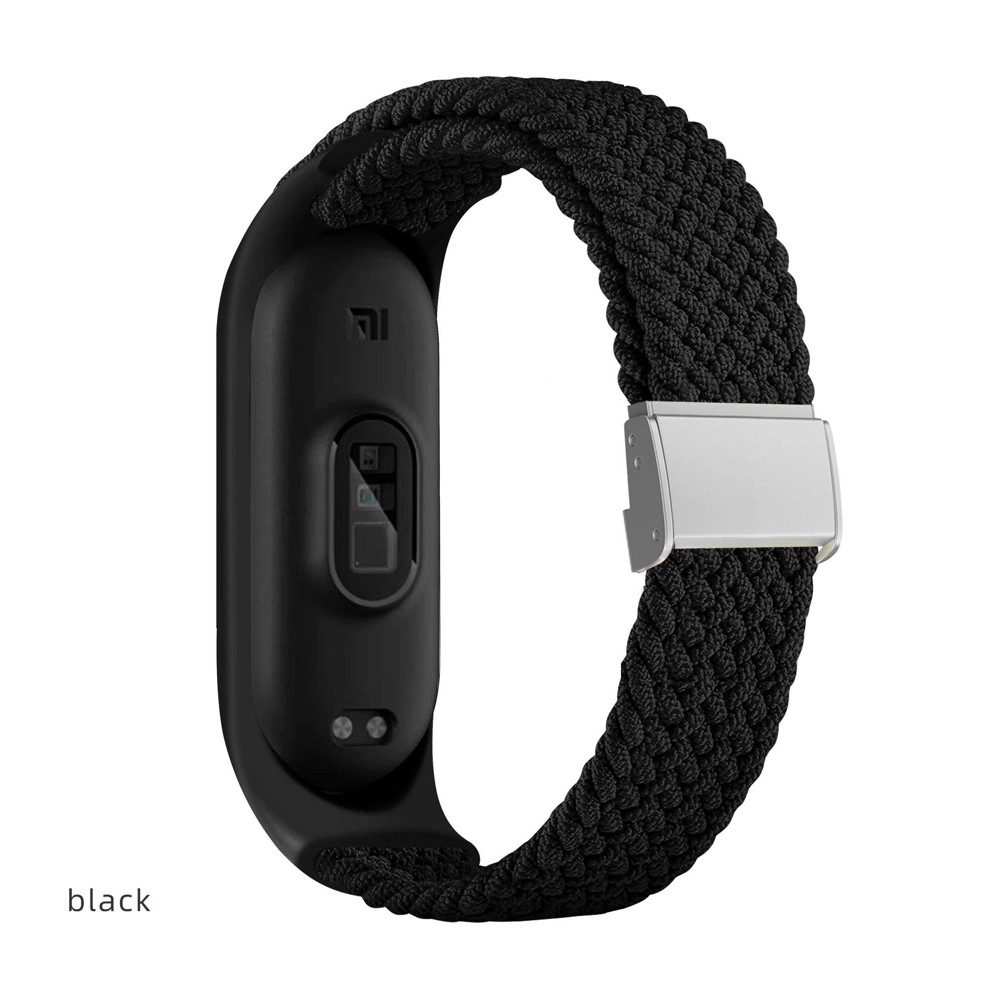 

Тканый нейлоновый ремешок для Mi Band 8 7 6 Эластичный регулируемый нейлоновый браслет для Xiaomi Mi Band 4 3 5 6 7 Mi band 8