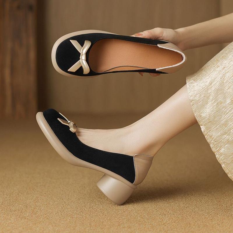 

Round Toe Woman Pumps Medium Heels With Bow Platform Mary Jane Shoes for Women Spring and Autumn On Offer Elegant Young 39 Shoe 40