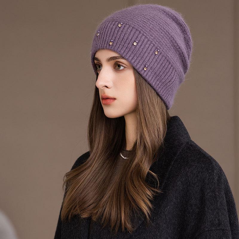 

Модная зимняя женская европейская и американская вязаная шапка-пуловер, ветро- и холодозащитная теплая шерстяная шапка ONE SIZE