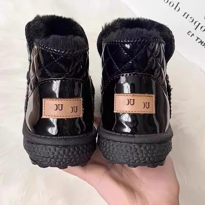 

Хлопковая обувь женская водонепроницаемая, с толстой подошвой, новая, нескользящая и универсальная, зимние сапоги для снега, женская бархатная обувь теплая и удобная 35