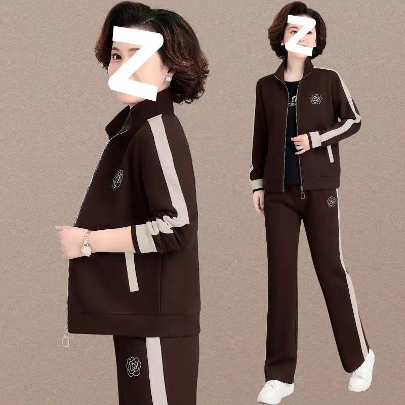 Damski dres sportowy na wiosnę i jesień, Modna bluza odmładzająca, Stylowa kurtka, Casualowy zestaw dwuczęściowy