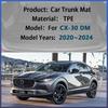 Black Car Trunk Mat For Mazda CX-30 DM 2020~2024 2021 2022 2023 Waterproof Rubber TPE Material Protection Pad Auto Accessories