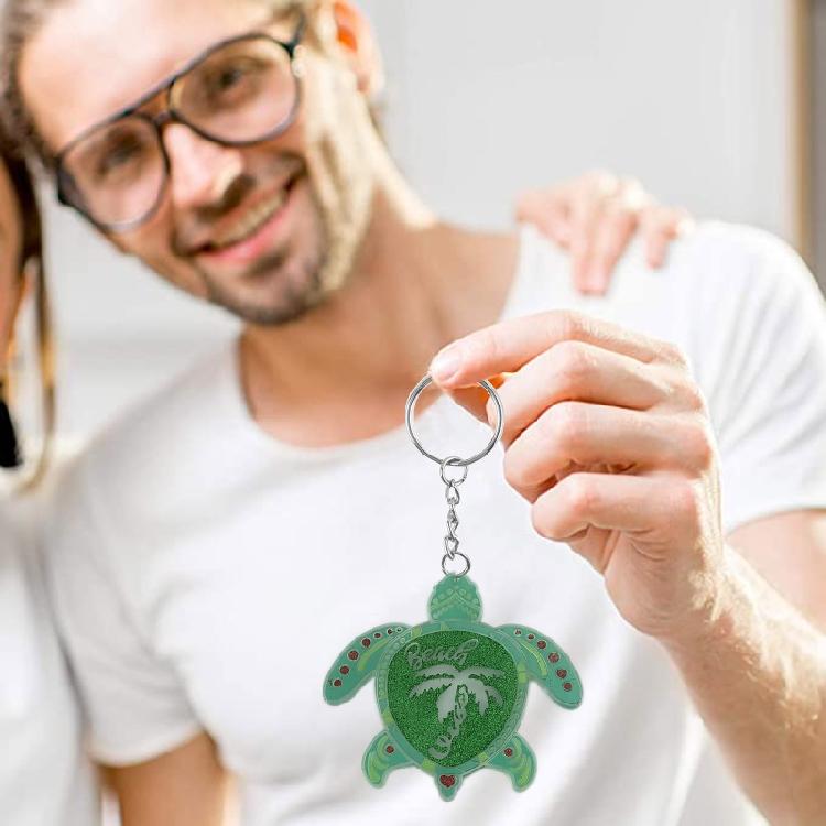 for Turtle Shape Keychain Silicone Mold with Hole Keyring Pendant Handmade Mold