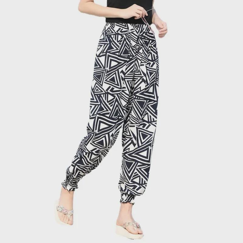Pantaloni Harem Bohemien in Cotone da Donna - Estivi da Spiaggia & Anti-Zanzare Stile Etnico Lanterna
