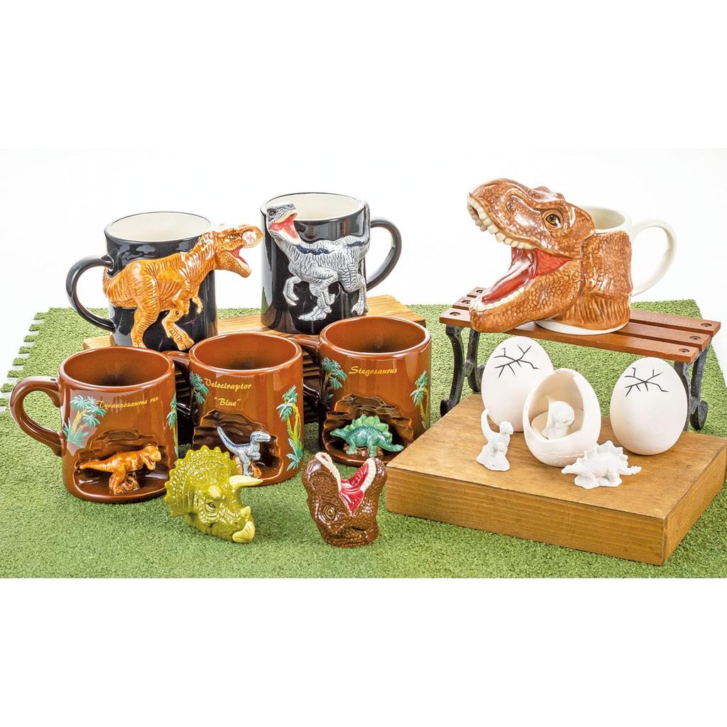 Sunart Mug with Brown "Jurassic World" T-REX Figure, Approx. 200ml, Merchandise, Tableware, SAN3821-2,