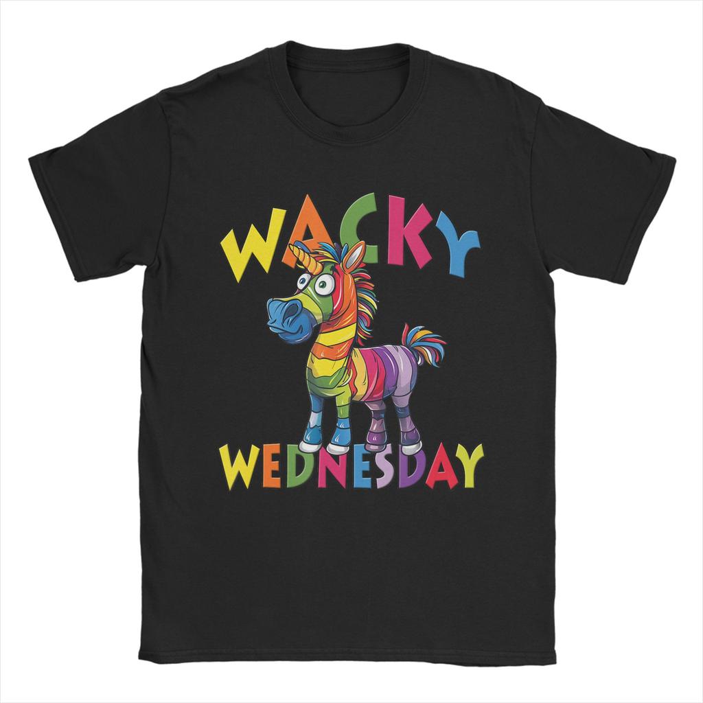 Unisexs Wacky Wednesday Spirit Week Party Day T Shirt Cotton Tops Leisure Short Sleeve Crewneck Tees Original TShirts