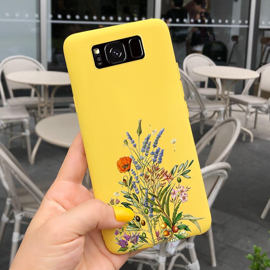 Shockproof Case For Samsung S8 Plus SM-G955F Cover Colorful Daisy Cactus Soft Matte Phone Case For Samsung S8 S 8 S8+ G950F Capa