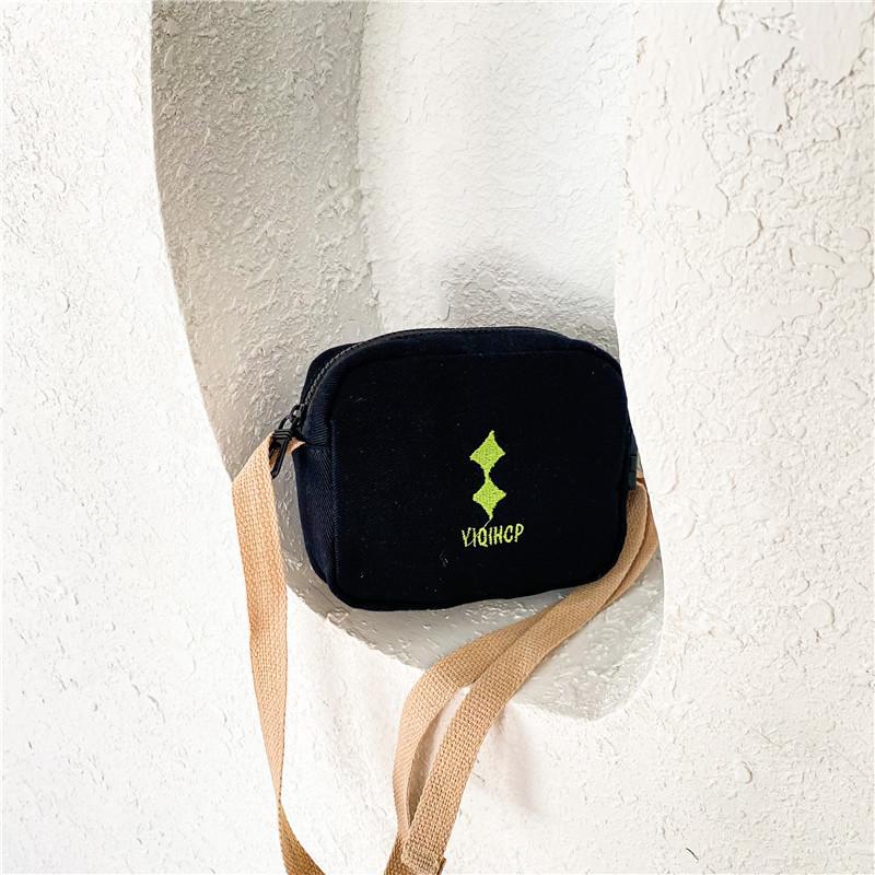 Trendy Summer Kids Canvas Crossbody Bag Stylish Alphabet Design For Boys And Girls