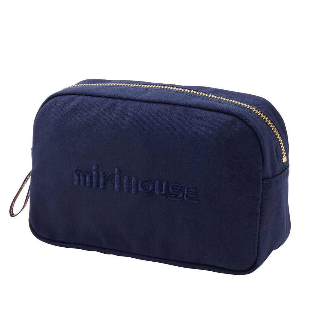 Small for Navy [Miki House] Pouch, Logo, Plain, Item, Bag, Adults, Ladies, Moms, Boys, Girls, 10-8275-456,
