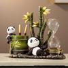 Panda Hourglass Bamboo Pen Holder
