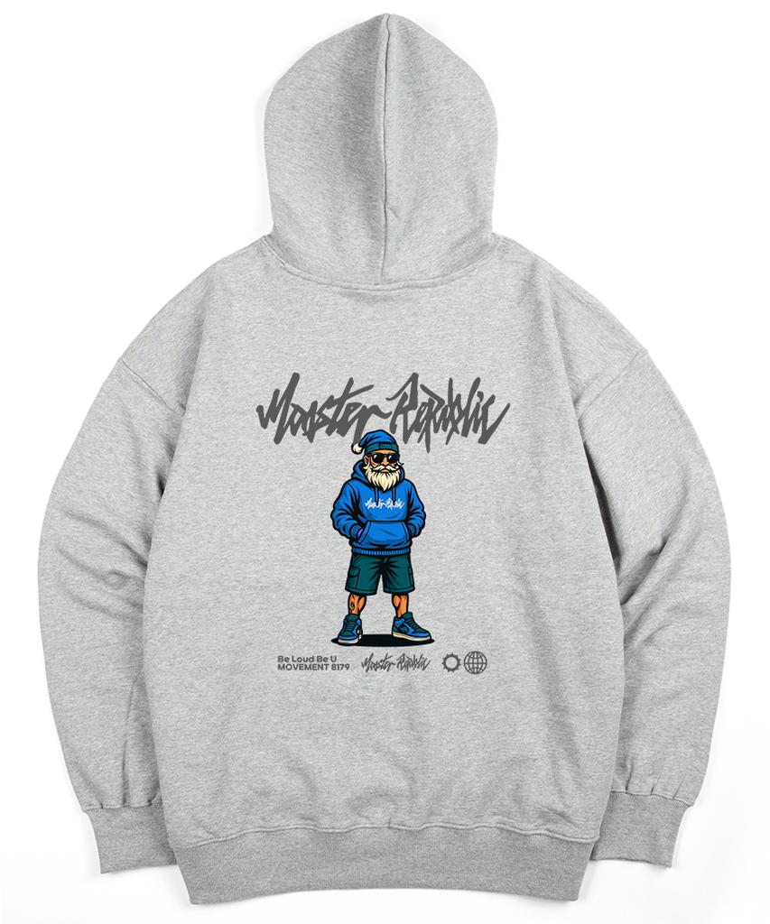 Street Santa Blue Hoodie Gray_8179
