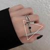European S925 Retro Twist Stackable Open Ring for Women - Adjustable Cross Index Finger Ring, Trendy Internet Celebrity Style.