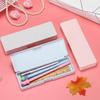Simple Transparent Plastic Pencil Case Box Storage Learning Stationery Supplies