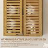 Bathroom Cabinet Wall Cabinet Made of Bamboo with Breathable Louvered Doors, Adjustable Shelf 60 X 20 X 60 Cm Natural Wood