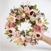 Artificial Peony Wreath Garland Rattan Home Decor Wedding Wreath Flower Home Door Decoration Wedding Centerpieces For Tables
