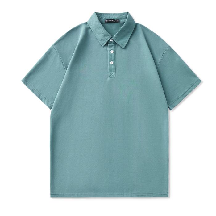 

Summer Thin Short-sleeved POLO Top Mens Single Color T-shirt Mens Lapel Thin Short T-top M
