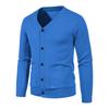 New Autumn Winter Men's Slim Fit Solid Color Knit Cardigan Minimalist Fashion Casual Versatile V Neck Pocket Sweater Outerwear