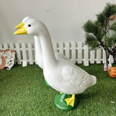 6.5 Inch Small Goose Figurine, White Goose Desktop Statue, Resin Animal Sculpture for Living Room, Bedroom, Bookshelf, Coffee Table, Office Decor