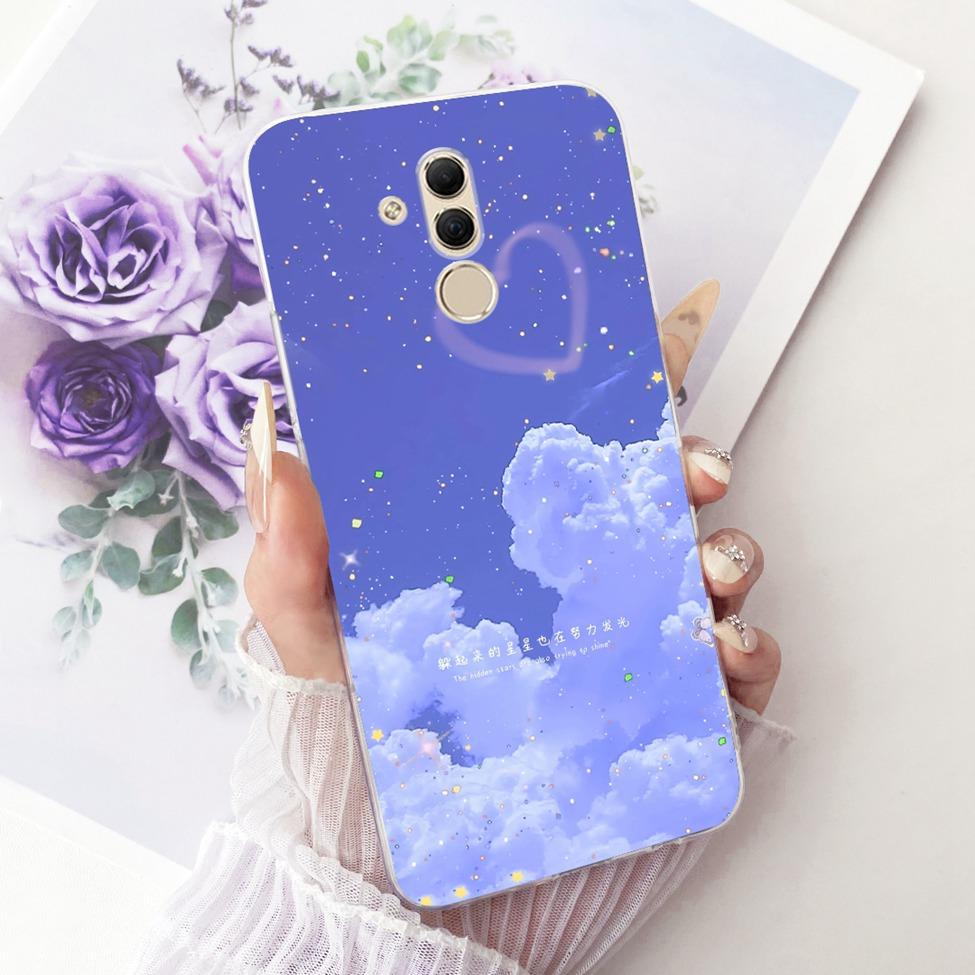 For Huawei Mate 20 Lite Case Cover Transparent Cute Fashion Butterfly Funny Painted Casing For Huawei SNE-AL00 SNE-LX1