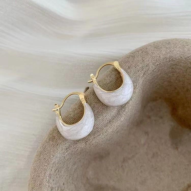 Geometric Green Retro Korean Square Earrings for Women