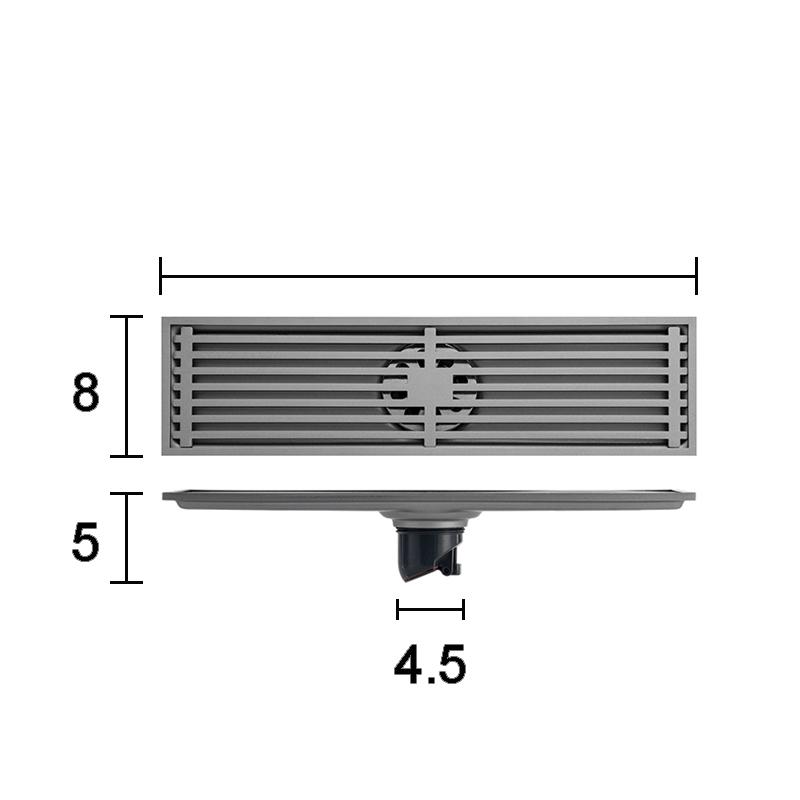 20-50cm Linear Shower Drain 304 Stainless Steel Rectangle Anti Odor Floor Drain Long Drainage Floor Drain Trap Brushed