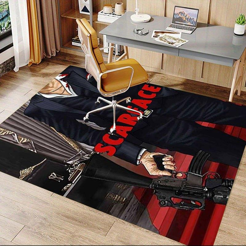1pc Scarface Office Carpet Chair Mats Soft, Comfortable, All Season,Perfect for Home, Bedroom, or Office Decor, Perfect Gift for
