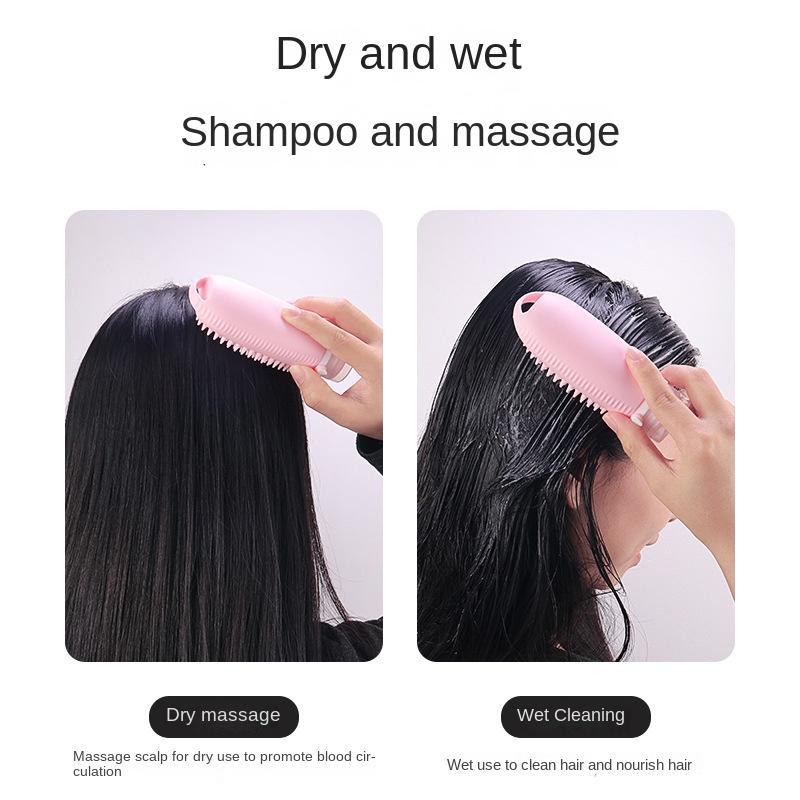 Silicone Portable Business Trip Shampoo Massage Brush Lotion Bottle Shampoo Brush Two-in-One Travel Sub-Bottle