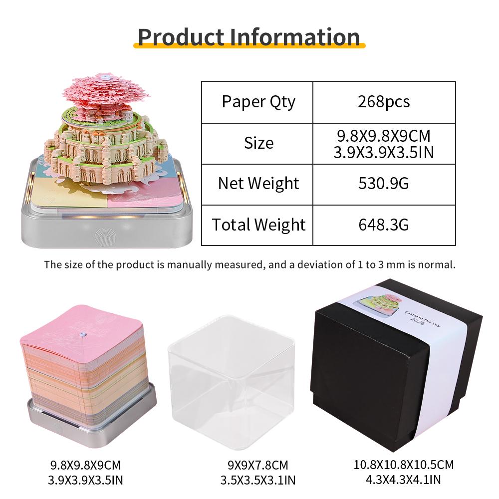 2026 Creative 3D Model Calendar Christmas Gift 268 Sheets Lighted Desk Daily Calendar Creative Tabletop Decoration Calendar