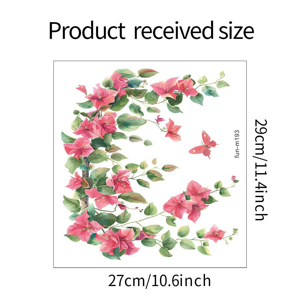 Self-adhesive Toilet Sticker Flower Painting Floral Wall Decals Bathroom Decor Removable Home DIY Sticker Decorative Wall Decals