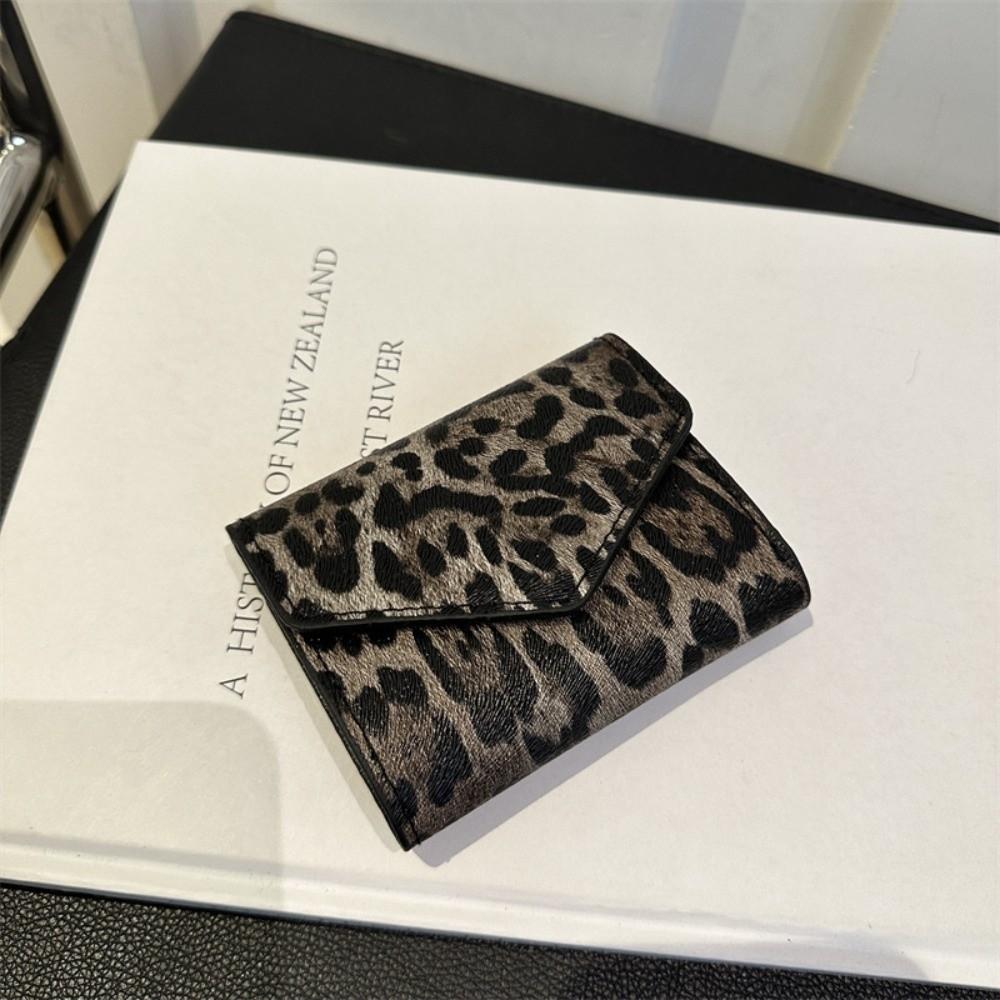 PU-Leder Umschlag Clutch Tasche Elegante Münzbörse Mode Leopard Kurzes Portemonnaie Geschenk