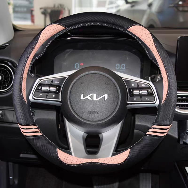 PU Leather Car Steering Wheel Cover 38cm 15" For Kia Seltos    K3 - Niro 2017-  Auto Accessories