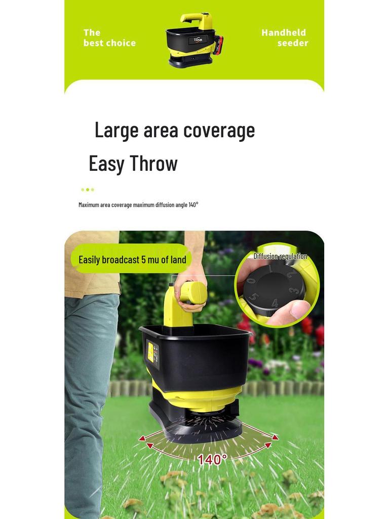 Handheld Electric Lithium Battery Fertilizer and Seed Spreader