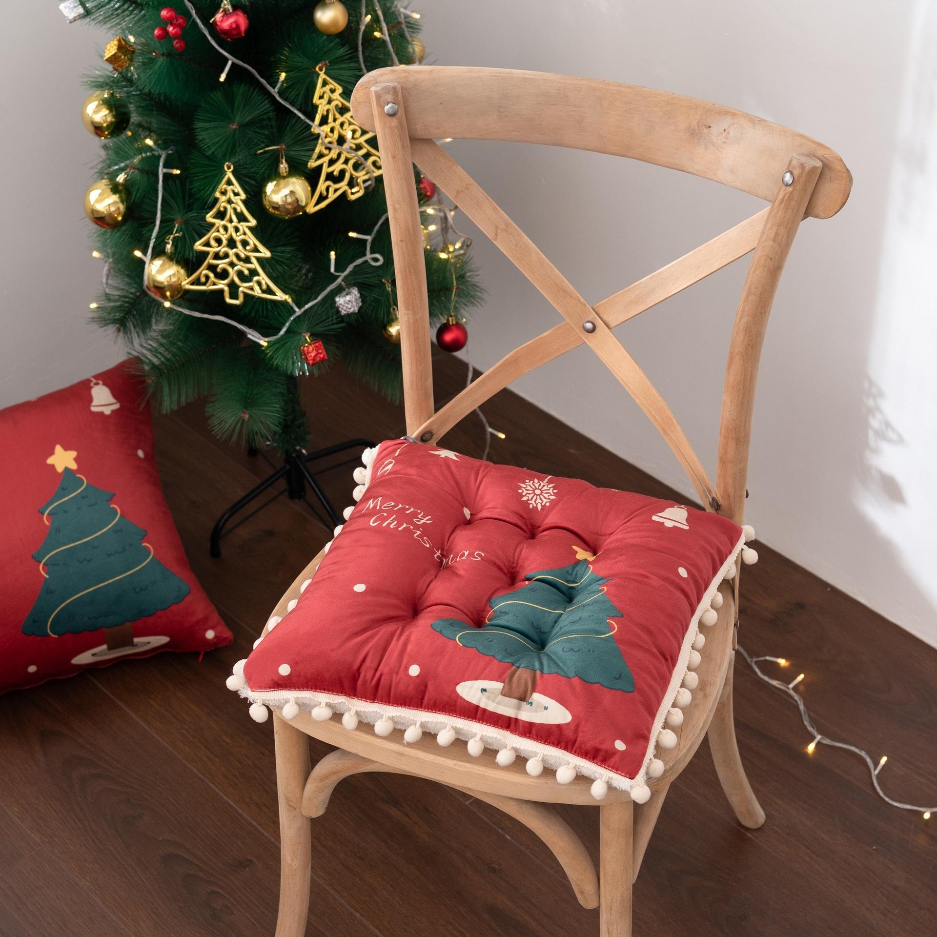 

Рождественская подушка Подушка для дивана Офисное кресло Мягкая подушка Сидячая Нелегко сложить Дышащая подушка 40*40cm слоновая кость