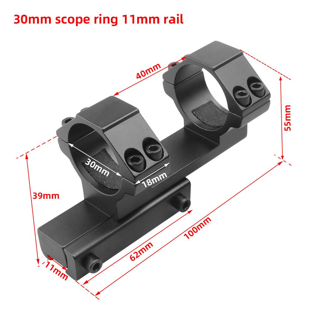 25.4mm/30mm Tube Ring Optics Scope Mount One-Piece Cantilever 11mm/20mm Rail Tactical Flat Top Laser Sight Mount Base