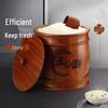 Solid Wood Sealed Rice Storage Bucket - Fresh-Keeping Drum-Shaped Container
