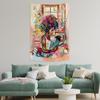 Afroamerikanische Mädchen Wandkunst Leinwand Bücher lesen Ästhetische Dekoration Inspirierende Mädchen Wandteppiche Wandbehang für Schlafzimmer Wohnzimmer
