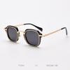 Japanese Retro Small Square Metal Polarized Sunglasses Trendy Men Street Punk Matte Driving Sunglasses Women