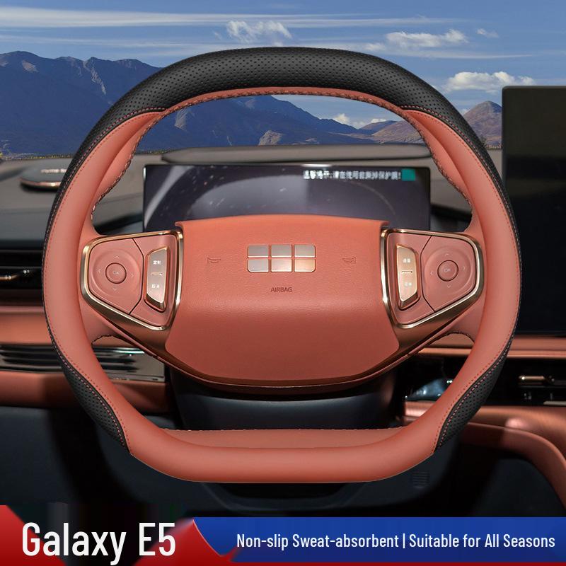 Genuine Leather Steering Wheel Cover for 2024 Geely Galaxy E5
