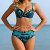 Damen High Waist Bikini Set Verstellbarer Träger Zweiteiliger Badeanzug