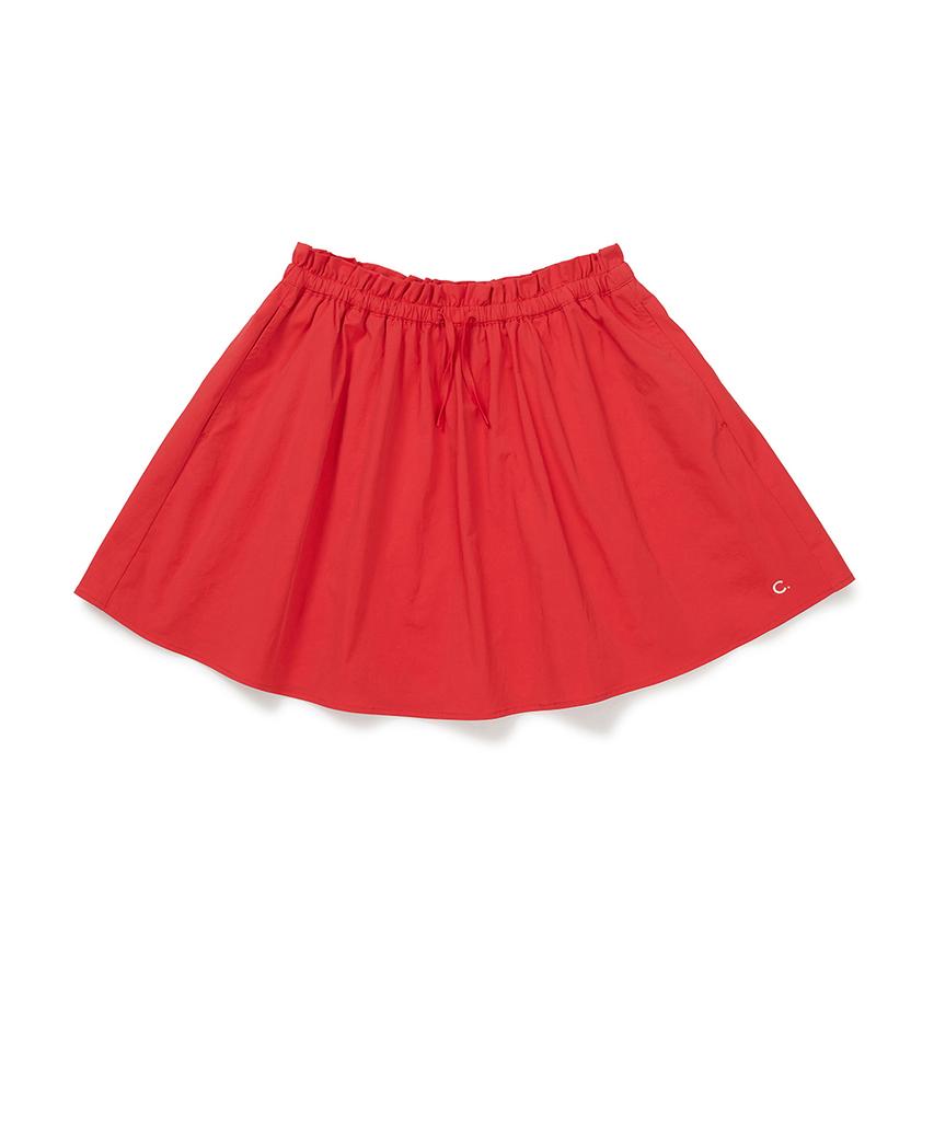 Clove [26Sm Clove] Shirring Volume Mini Skirt (Red)