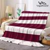 Burgundy White Stripe Flannel Blanket Warm Soft Halloween Christmas Couch Warm Cozy Decorative Decor Gift for All Season