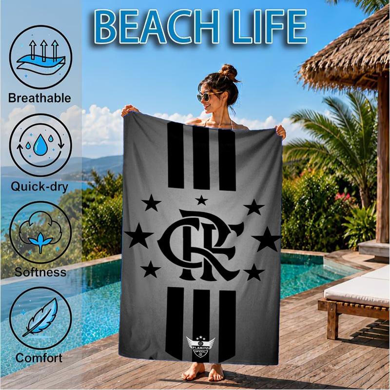 Flumi-nense Crest Wings Printed Microfiber Beach Towel, Soft And Absorbent, Quick-Dry, Ideal for Summer Travel, Beach Essential, Swimming Pool