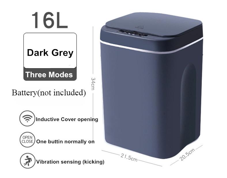 

Automatic Sensor Trash Can Electric Touchless Smart Bin Kitchen Bathroom Waterproof Bucket Garbage With Lid Home Wastebasket 16L 16L