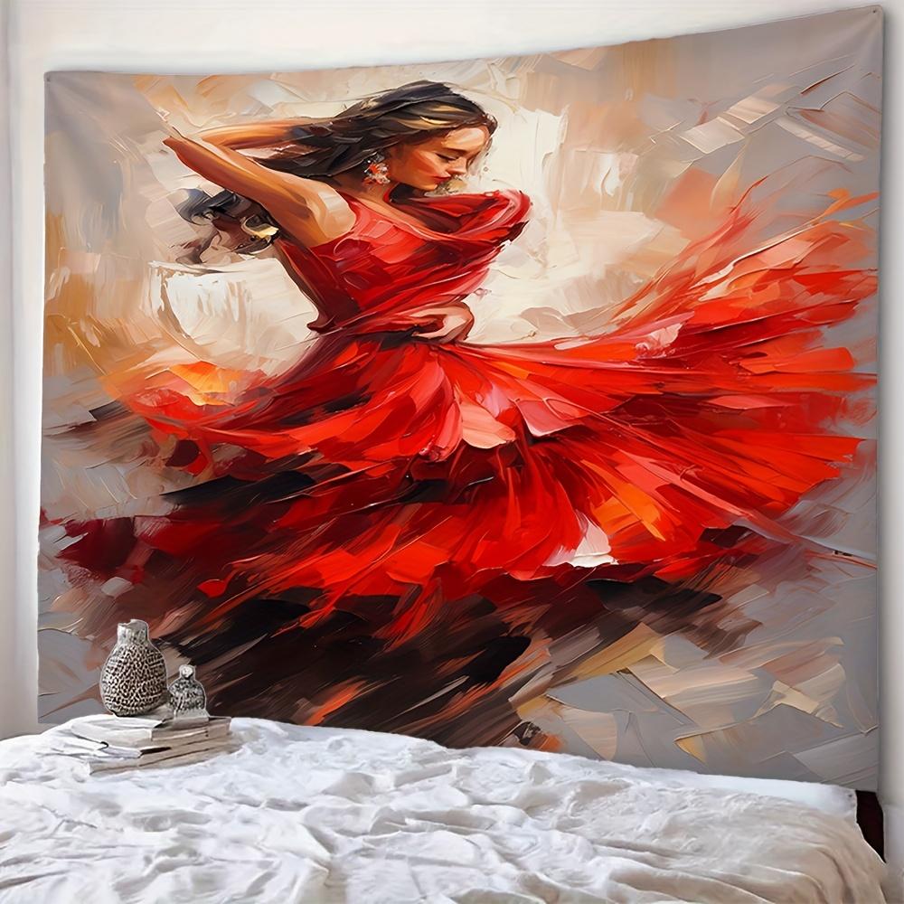 Flamenco dancer art Digital printing polyester wall tapestry suitable for use in living rooms bedrooms offices bars party