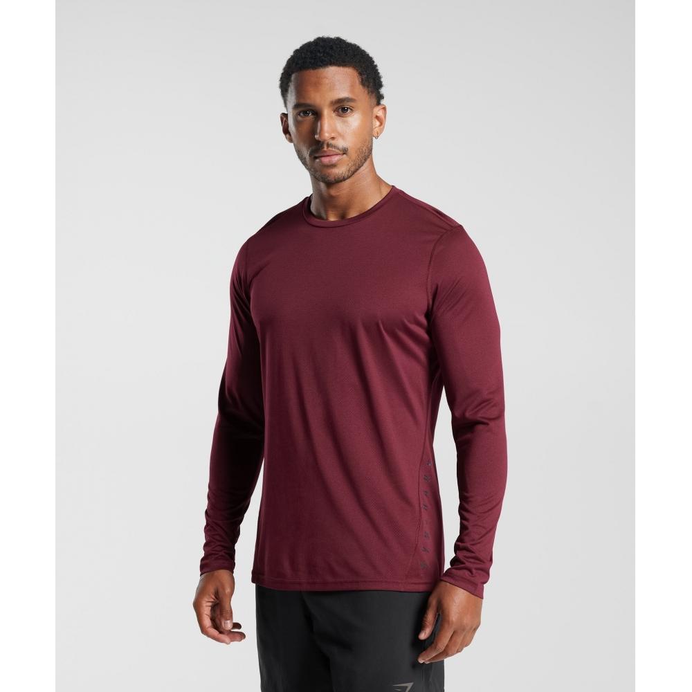 

GYMSHARK Спортивная футболка с длинным рукавом Сливово-розовый, черный, меланжевый A2A7L KBVL
