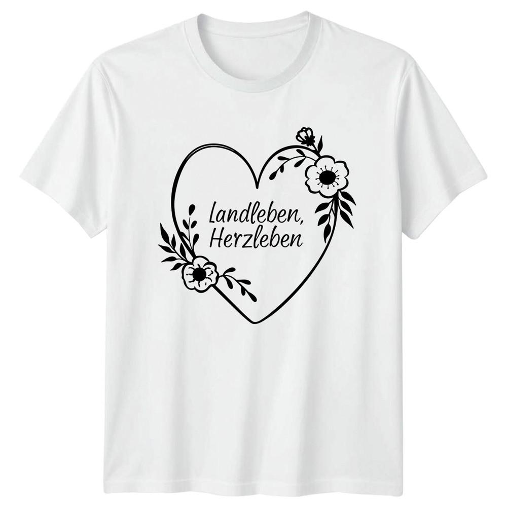 Landleben Herzleben Unisexs TShirt GerUnisex Farmhouse Country Living Mothers Day S