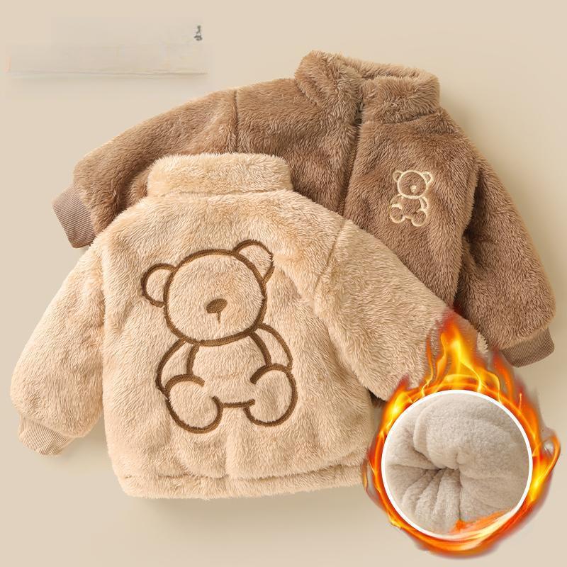 Children's Winter Coat with Plush and Thickened Fashion Children's Lamb Wool Winter Clothes for Boys and Girls Warm Clothes